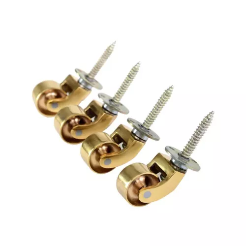 32mm 1¼" Solid Brass Castor Screw Plate Wheels Fur